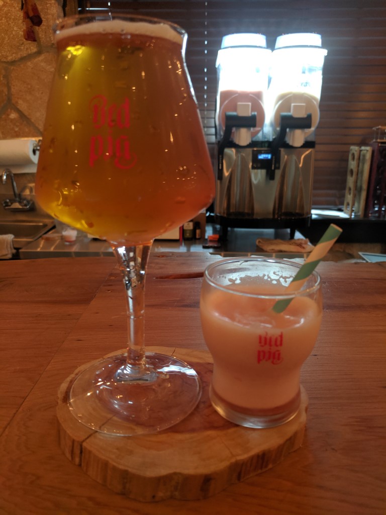Red Pig Brewery Beer and Slushie
