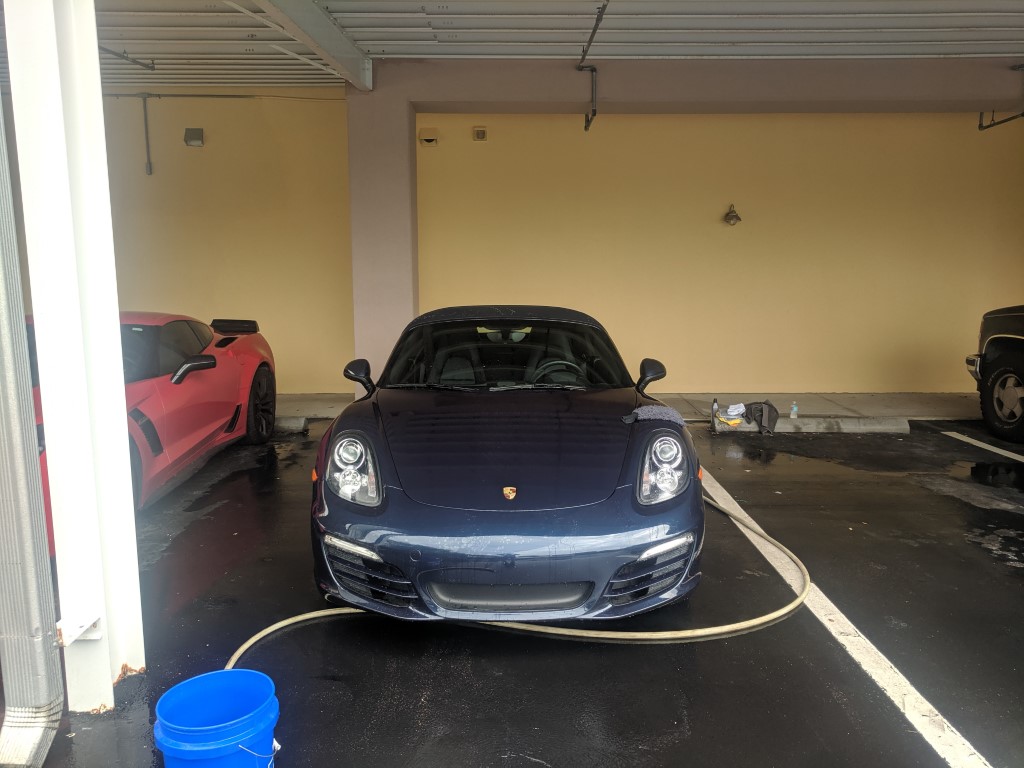 Porsche Boxster Being Washed