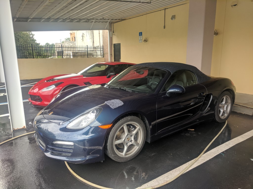 Porsche Boxster Being Washed