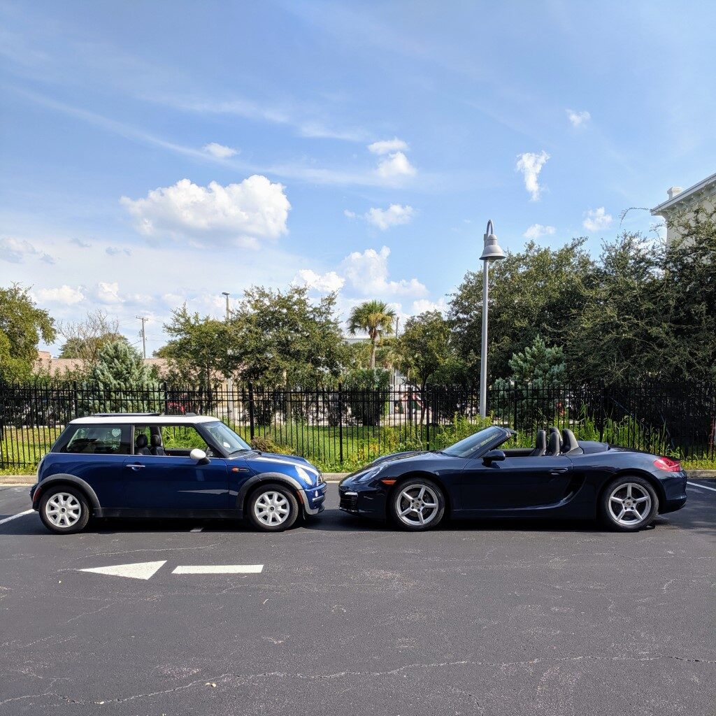 MINI Cooper and Porsche Boxster