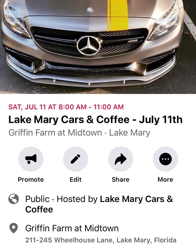 Lake Mary Cars & Coffee Event Announcement