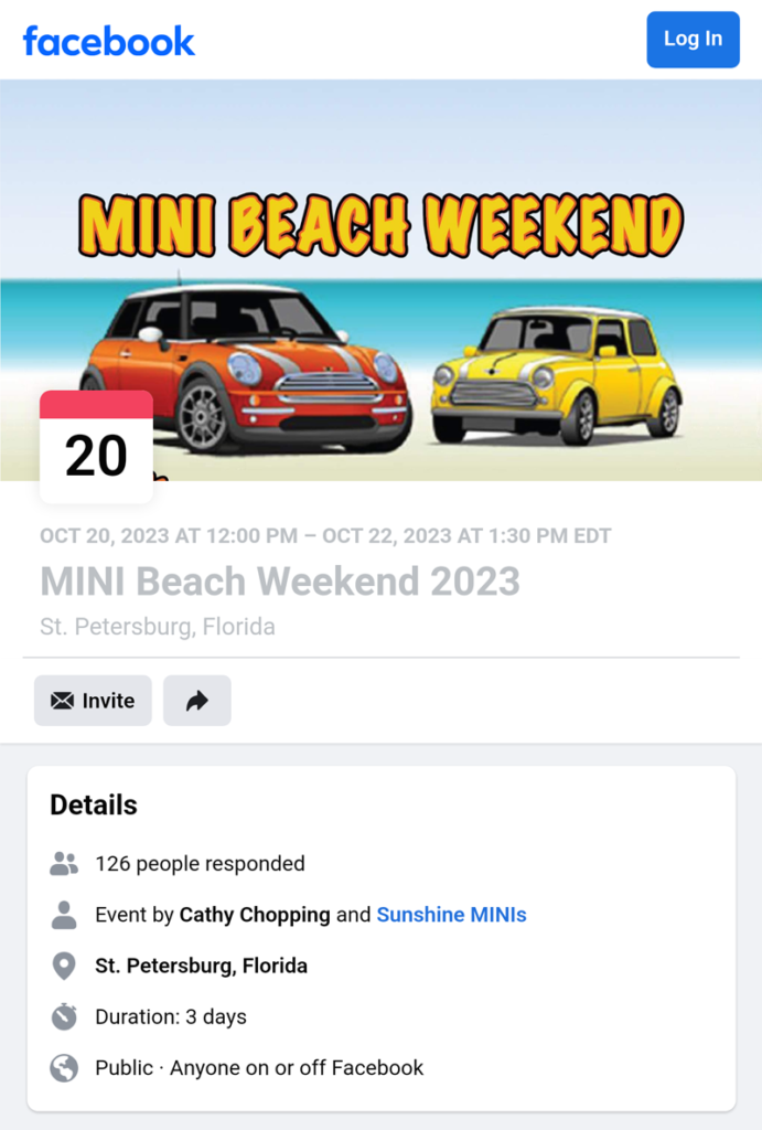MINI Beach Weekend 2023 Facebook Event